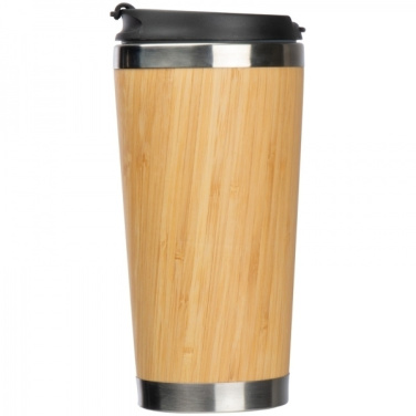 Logo trade promotional merchandise picture of: Stainless steel mug BAMBOOGARDEN 400 ml