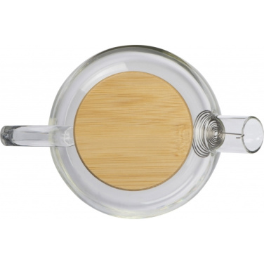 Logo trade promotional giveaways picture of: Glass jug with bamboo lid FRANKFURT 1000ml