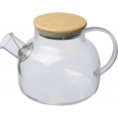 Logotrade advertising product image of: Glass jug with bamboo lid FRANKFURT 1000ml