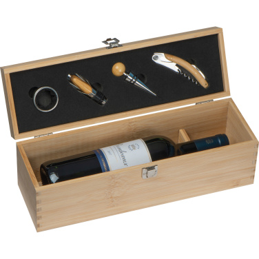 Logo trade promotional products image of: Wooden wine box SAINT-ETIENNE