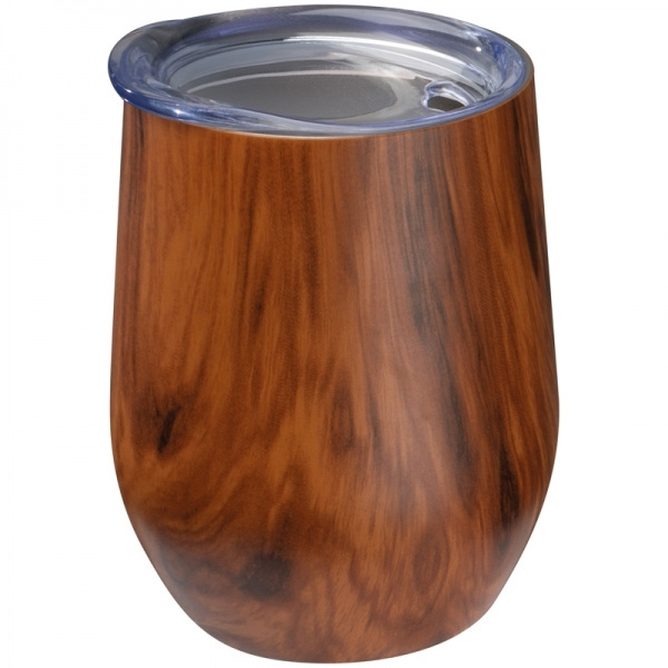 Logotrade promotional giveaways photo of: Stainless steel mug with wooden look BRIGHTON 380 ml