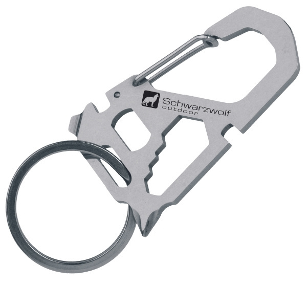 Logo trade promotional giveaways image of: Multifunctional keychain ANTISANA Schwarzwolf