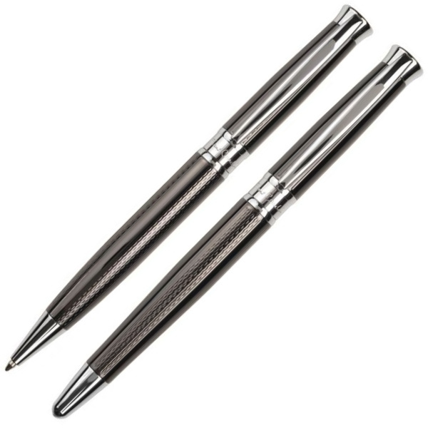 Logotrade promotional product image of: Metal set of ballpoint pen and roller ROI