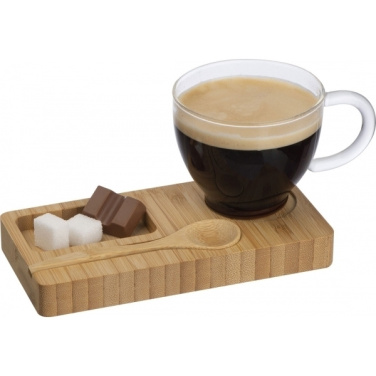 Logo trade promotional item photo of: Tray with cup and spoon FORMOSA 150 ml