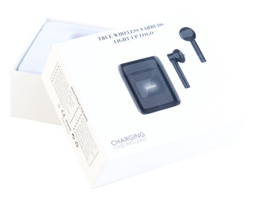 Logotrade promotional giveaway image of: Wireless earbuds with light up logo