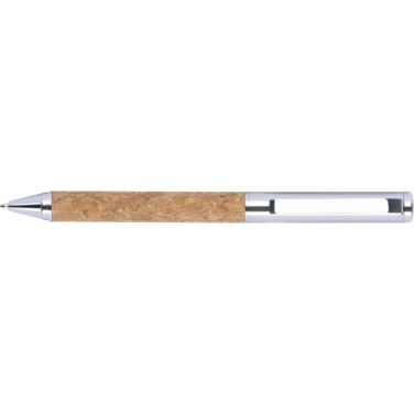 Logotrade promotional product image of: Twist-ballpen metal and cork LILLEHAMMER