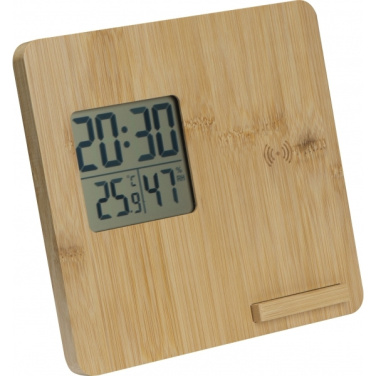 Logo trade promotional gifts picture of: Bamboo weather station GRANADA