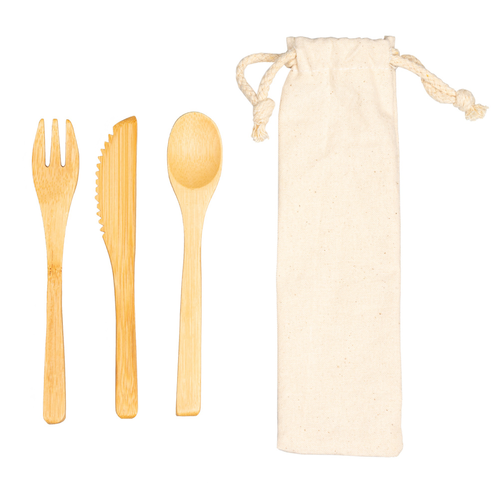 Logo trade advertising products picture of: Bamboo cutlery set BONNEVILLE