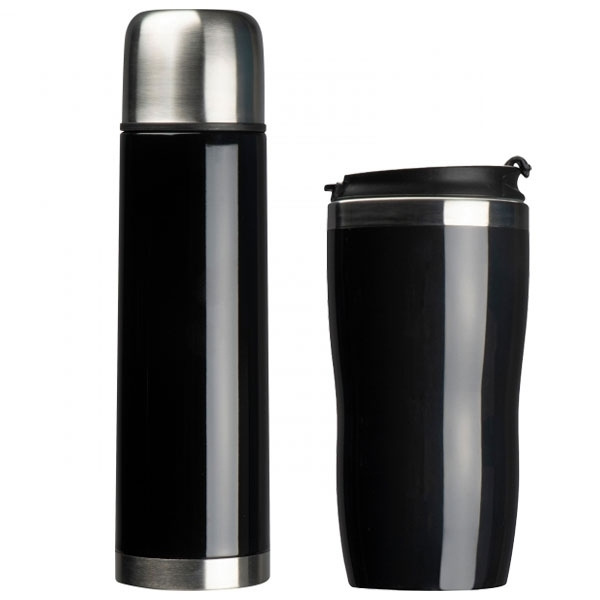 Logo trade promotional items image of: Set of vacuum flask and drinking cup SPLIT 450 ml