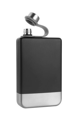 Logo trade promotional items image of: Hip flask HALTI Schwarzwolf