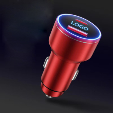 Logo trade promotional items image of: Car charger with enlighted logo for engraving