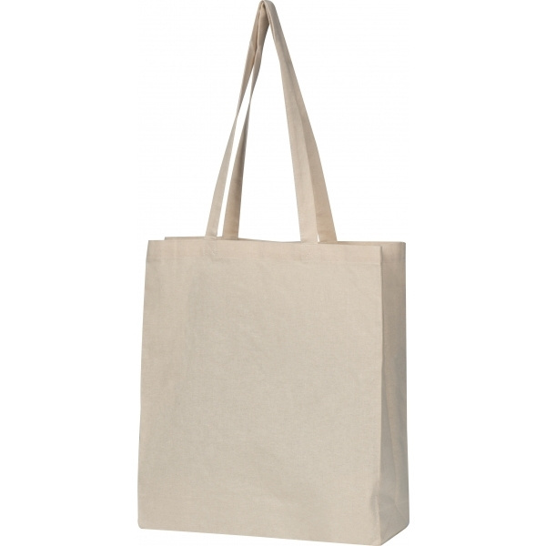 Logo trade business gift photo of: Organic cotton bag with bottom fold INNSBRUCK