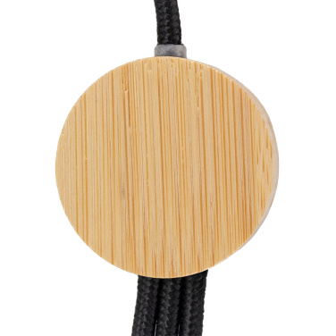 Logo trade advertising product photo of: 3-in-1 cable with elighted logo in a wooden casing, LH-ZMU06