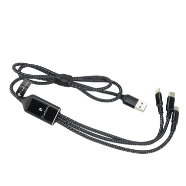 Logo trade promotional gift photo of: 3 in 1 cable with elighted logo Pierre Cardin