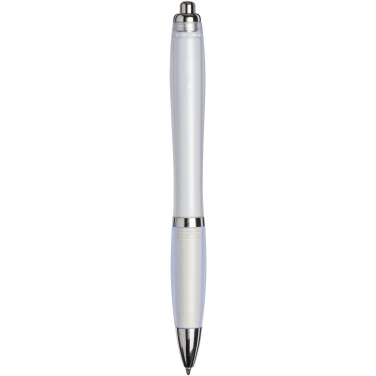 Logo trade advertising products image of: Curvy ballpoint pen with frosted barrel and grip