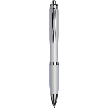 Logo trade promotional merchandise picture of: Curvy ballpoint pen with frosted barrel and grip