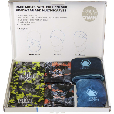 Logo trade promotional gifts image of: Sublimation headwear sample box