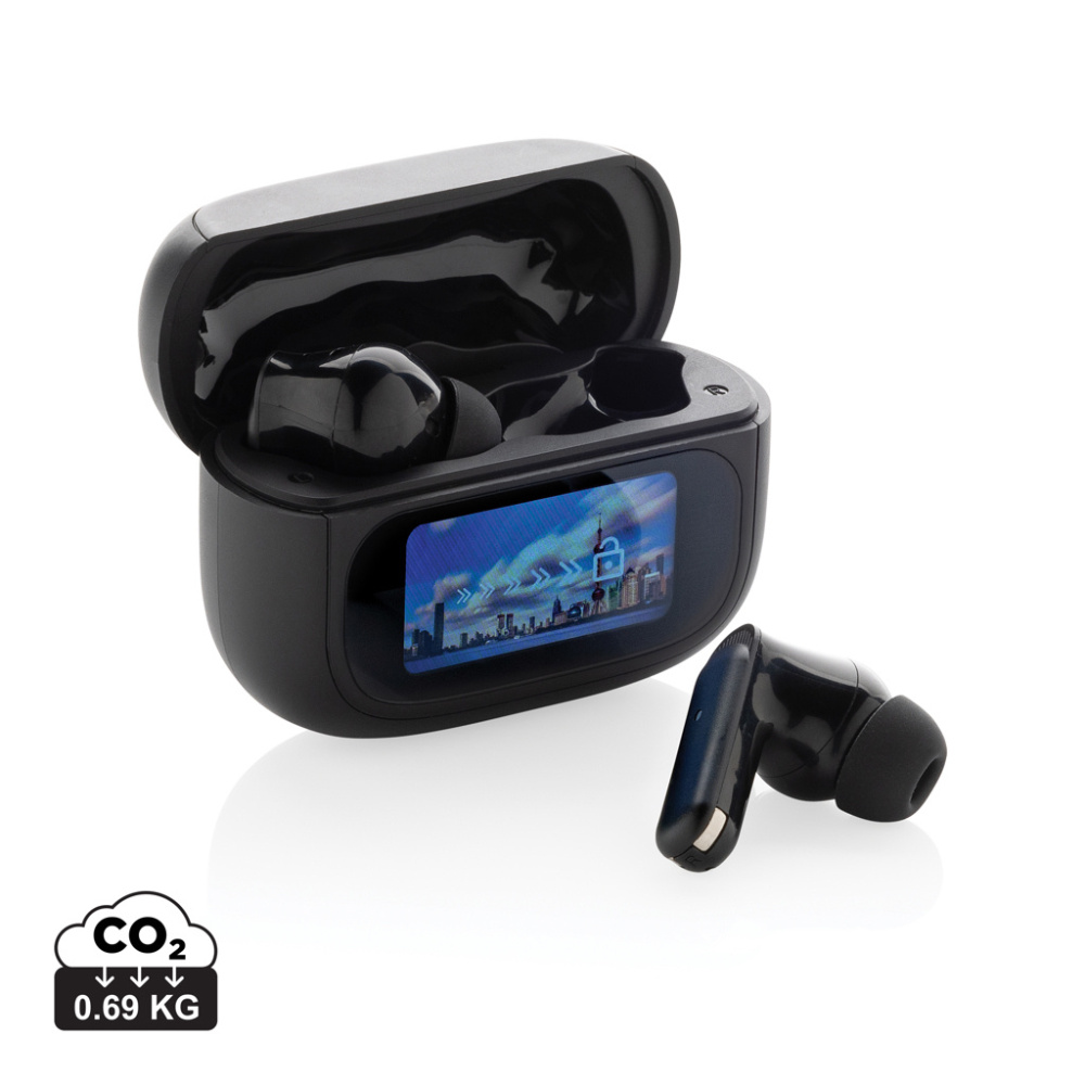 Logo trade promotional giveaways picture of: Airtune RCS recycled plastic ANC earbuds with touch screen