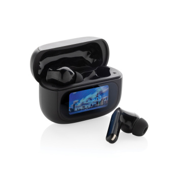 Logo trade corporate gifts image of: Airtune RCS recycled plastic ANC earbuds with touch screen