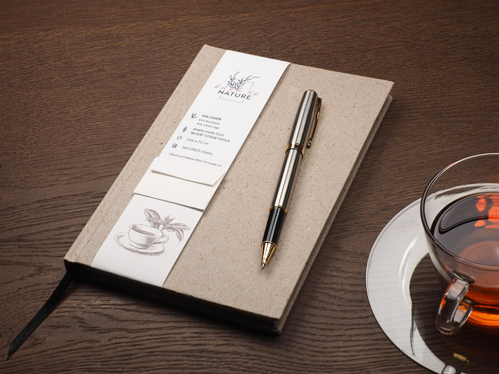 Logo trade promotional gifts image of: Recycled Tea Notebook 209734000