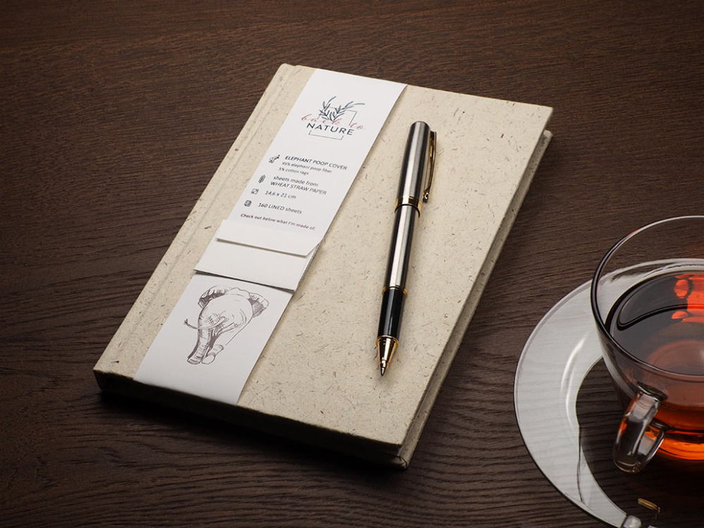 Logotrade promotional merchandise photo of: Recycled Elephant Poo Notebook 209734400