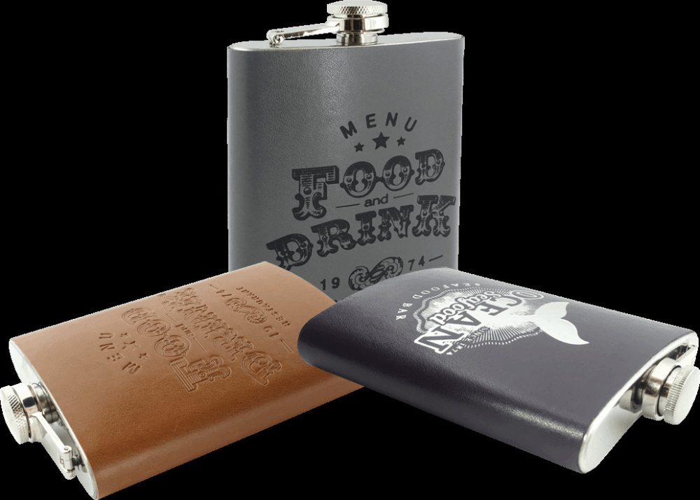 Logo trade corporate gifts image of: Hip flask 425119