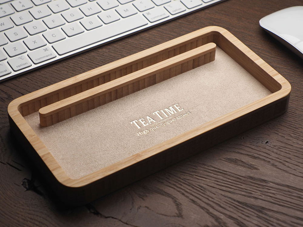 Logo trade business gifts image of: Wooden desk organiser 1850292