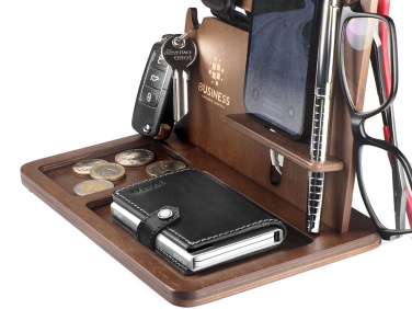 Logo trade promotional giveaways image of: Wooden organiser 2016121