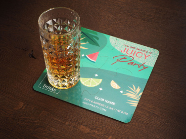 Logo trade promotional gifts image of: Set of 4 PUZZLE glass coasters 1835117