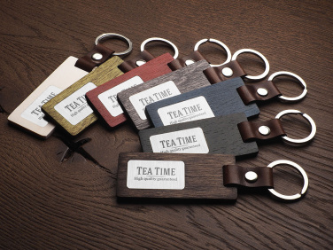 Logo trade promotional merchandise picture of: Wooden keyring 1853121