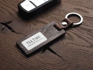 Logo trade promotional gift photo of: Wooden keyring 1853121