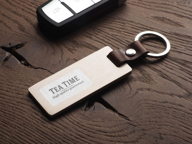 Logo trade promotional merchandise picture of: Wooden keyring 1853121