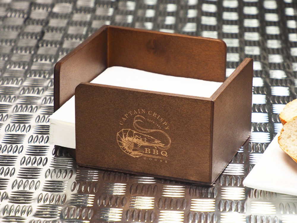 Logo trade promotional giveaways image of: Napkin box 1957121