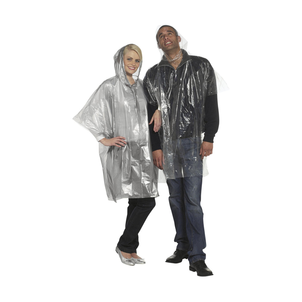 Logo trade advertising products image of: Clear poncho/raincoat