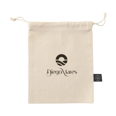 Logotrade promotional product image of: Gift Pouch Natural GRS Recycled Cotton (150 g/m²) S