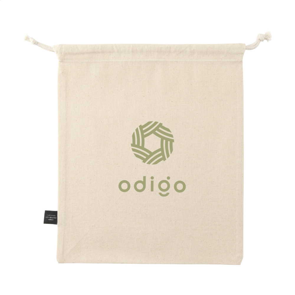 Logo trade corporate gifts picture of: Gift Pouch Natural GRS Recycled Cotton (150 g/m²) M