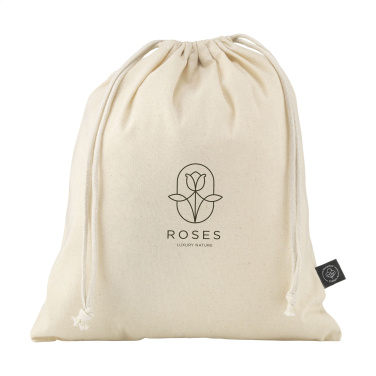 Logotrade advertising product image of: Gift Pouch Natural GRS Recycled Cotton (150 g/m²) M