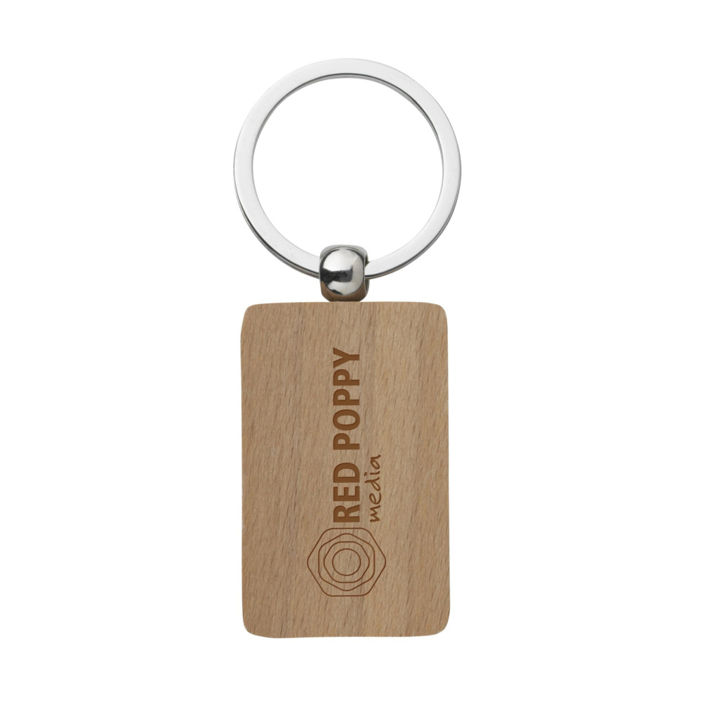 Logotrade promotional items photo of: WoodKey Rectangle keychain