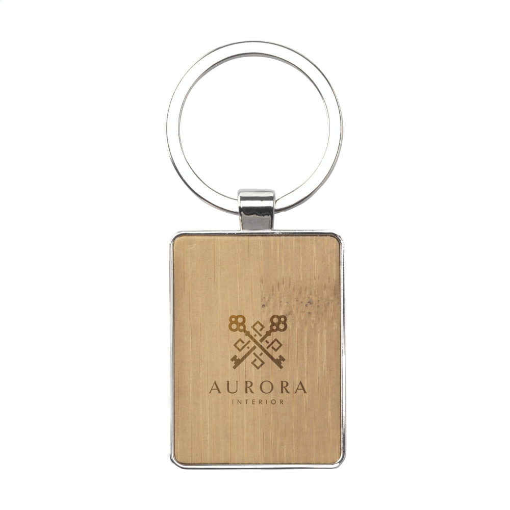 Logotrade promotional merchandise image of: Bamboo Key Rectangle keyring