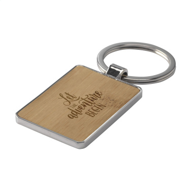 Logotrade advertising product picture of: Bamboo Key Rectangle keyring