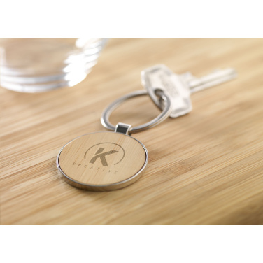 Logo trade promotional merchandise picture of: Bamboo Key Circle keyring