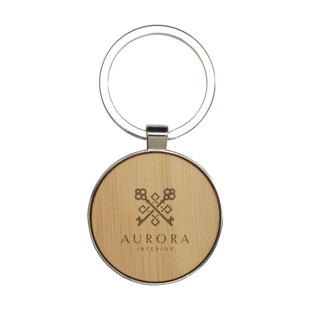 Logo trade promotional gift photo of: Bamboo Key Circle keyring