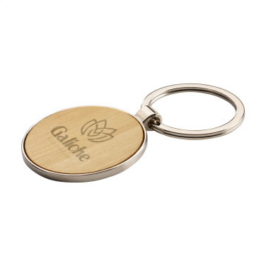 Logo trade promotional merchandise photo of: Bamboo Key Circle keyring