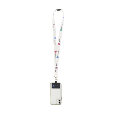 Logo trade corporate gifts image of: Lanyard Sublimation Safety RPET 2 cm with Patch