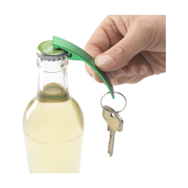 Logo trade corporate gifts image of: Alu Opener GRS Recycled keyring