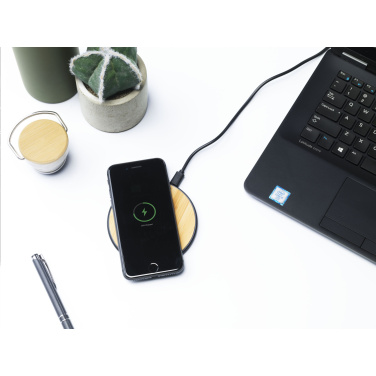 Logo trade promotional items picture of: Bamboo 10W Wireless Charger wireless fast charger