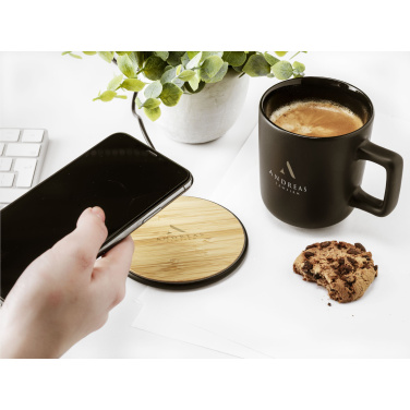 Logo trade corporate gifts picture of: Bamboo 10W Wireless Charger wireless fast charger