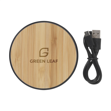 Logo trade advertising products picture of: Bamboo 10W Wireless Charger wireless fast charger