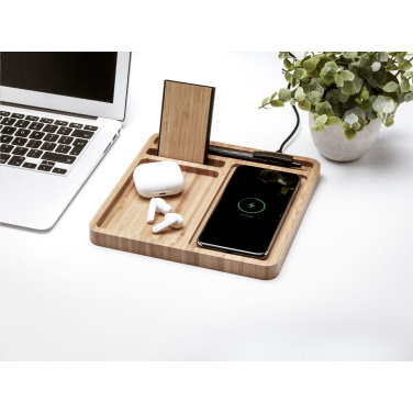 Logo trade corporate gifts image of: Bamboo Organizer charger