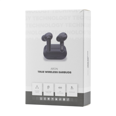 Logo trade promotional giveaways image of: Aron TWS Wireless Earbuds in Charging Case